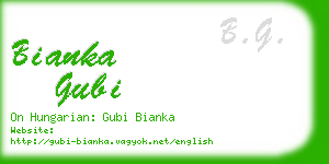 bianka gubi business card